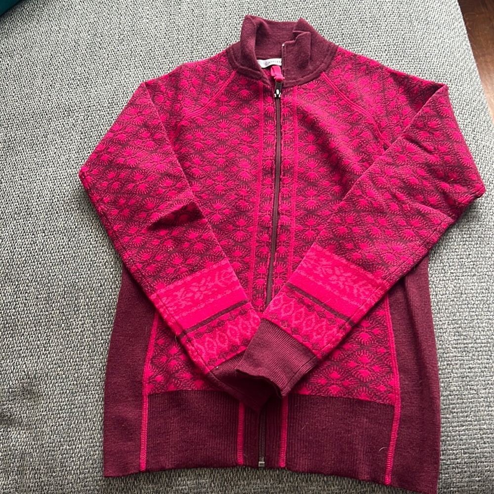 Athleta vintage wool zip cardigan